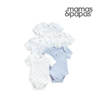 Mamas&amp;Papas 抹香鯨的深海潛游-短袖包屁衣5件組
