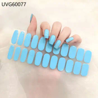 20Tips Ice Through Nude UV Gel Nail Patch Semi-curing Semi-baked Phototherapy Nail Oil Film Lamp Gel Nail Sticker