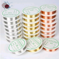 Bahan Craft Tali Kawat Tembaga Manik Rosegold 0.4mm-Silver 0.5mm