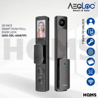 AEGLOC 3D Face Smart Lock AEG-SDL-6068/V9 Camera Fingerprint Push-Pull Door Lock Phone Link Security