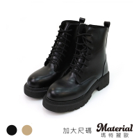 Material瑪特麗歐 女鞋 靴子 MIT加大尺碼綁帶輕量馬丁靴 TG53019