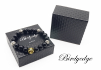 【Birdy Edge】黑色 石頭 簍空 金珠 手環 大金珠 克羅心 十字 手環 男 串珠 品牌 朵 免運費