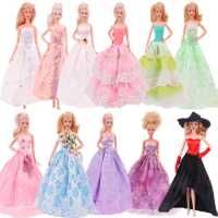 Barbies Elsa Doll Clothes Dress Wedding Evening Outfit Skirt Doll Accessories For Barbie Doll&amp;1/6 BJD Blythe Doll Clothes