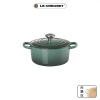 【Le Creuset】典藏琺瑯鑄鐵鍋圓鍋 18cm(綠光森林-鋼頭)