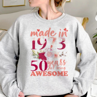 50 Years Birthday hoodies women long sleeve top funny vintage 90s Hooded Shirt women anime sweatshirts