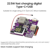 Type-C USB 22.5W Power Bank Bidirectional Fast Charging Mobile Power Module Circuit Board With Digital/Light Suppor PD/QC3.0 2.0