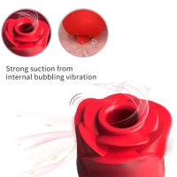 1PC Rose Shaped Sucking Licking Vibrating Clitoral Stimulator Rechargeable Massager New