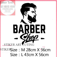 stickercuting stiker dinding stiker barbershop wall stiker