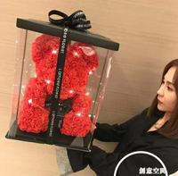 情人節永生花玫瑰花小熊兔子浪漫禮物 送閨蜜女友愛人老婆
