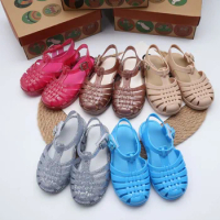 New Melisa Children's Sandals Summer Girls' Boys' Baotou Jelly Shoes Baby Kids Soft Sole Breathable Beach Shoes Toddlers Shoes