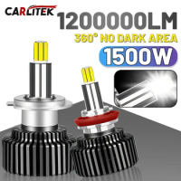 Ultra thin 360 H4 H7 LED 6000K 1500W Plug and Play H7 LED Car Headlight Bulb 9054 CSP Turbo Fan Auto Fog Lamp1200000LM 12V PTF