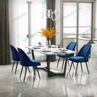 Dining set marble 6kursi, dining table, mena makan marmer, meja restoran, meja metting, islan tablet