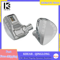 KBEAR Qinglong Earphone PU+PEEK Double Layer Composite Diaphragm Dynamic IEM Metal CNC Earbud 2Pin 0.78mm Cable HiFi Headphone