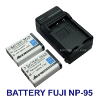 FNP95 / NP95 / FNP-95 / NP-95 Battery and Charger For Fujifilm X30,X70,X100,X100S,X100T,X-S1,FinePix