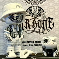 Mr.Bone Cloud Top Tatoo Figure Art Toy Street Style Trendy Cool Boy White and Black Outside Skeleton Ornament Collection Boy