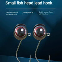 10 Pcs Big Eyes Jig Head Fishing Hooks With Mustad Hook 2.5g 3.5g 5g Fish Head Fishhook For Fishing Tackle Free Soft Worm Lure