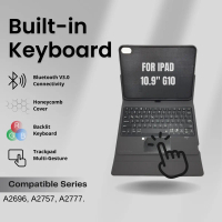 Case For iPad 10 10.9 A16 11 inch TRIPLEDI Keyboard Touchpad Backlit Bluetooth Casing Tablet Silikon