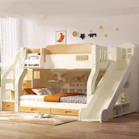 Children's Upper and Lower Bunk Bunk Bed Solid Wood Slide