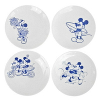 大賀屋 米奇 米妮 陶瓷 餐盤 禮盒 4入 餐具 盤子 餐盤組 迪士尼 米老鼠 日本製 正版 授權 J00012994