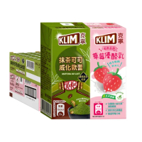 【KLIM 克寧】抹茶可可+草莓優酪乳198ml(共48入；效期6個月保久乳)
