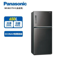 【Panasonic 國際牌】無邊框鋼板變頻雙門電冰箱 晶漾黑 NR-B651TV-K