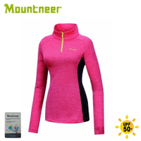【Mountneer 山林 女雲彩針織保暖上衣《深玫紅》】32P20/休閒長袖/保暖長袖