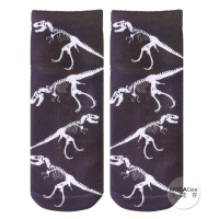 摩達客 美國進口Living Royal 暴龍恐龍化石 短襪腳踝襪彈性襪圖案襪