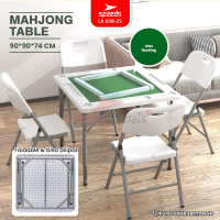 SPEEDS Meja Mahjong Mahyong 90x90x74cm HDPE Meja Permainan Mahjong Indoor Outdoor Piknik Serbaguna 0