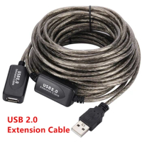 USB2.0 Extension Cable 5M/10M/15M USB 2.0 Extender USB Repeater Extension Cord With Booster USB Male To Female