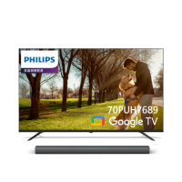 【Philips 飛利浦】福利品B級-70型4K Google TV聯網顯示器+聲霸組合(70PUH7689)
