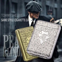 New Luxury Vintage Engraved Cigarette Case Shelby Container Pocket Cigarette Case Holder Cigarette Storage Box Men's Gift