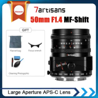 7artisans 50mm F1.4 APS-C Tilt-Shift Manual Lens Large Aperture Lens with 2-in-1 For Sony E ZVE10 FUJIFX X-T1 Micro 4/3 E-PL1