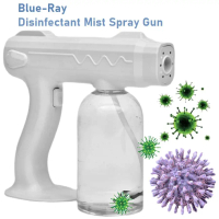 Rechargeable 800mL Nano Blue Ray UV Disinfection Sprayer Gun Sanitizer Atomizer Mist Steam Fogging M