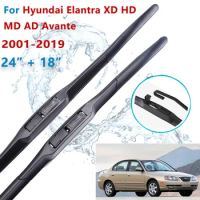 For Hyundai Elantra XD HD MD AD Avante 2001-2019 Car Accessories Front Windscreen Wiper Blade Brushes Wipers U J Hooks