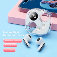 Apro138 Transparent Creative Bluetooth Headphones Wireless ENC Talk Noise-cancelling Sports HiFi Stereo Music Earbuds