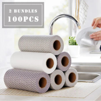 1/2 Roll Eco-Friendly Disposable Cleaning wash cloth Non Woven Duster Cloth Dish Cloth Break Point No Oil Rag kitchen