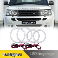 4Pcs For Land Rover Range Rover L322 Sport L320 2005-2009 DRL LED Angel eyes Kit Halo Rings Cotton Lights Daytime Running Lamps