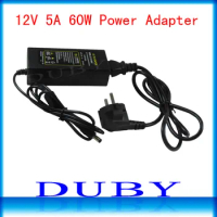 100piece/lot 12V5A New AC 100V-240V Converter power Adapter DC 12V 5A Power Supply EU/US/UK Plug DC Free Fedex