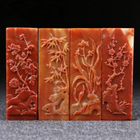 Custom Chinese Name Private Seal Natural Stone Name Stamp Calligraphy Stamp Art of Chop Signet Plum Orchid Bamboo Chrysanthemum