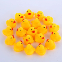 3.5*3.5cm small baby kids rubber ducks bath toys bathe room water fun game playing newborn boy girl 