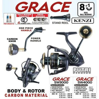 REEL KENZI GRACE PRO SW 2000 3000 4000 Spinning Carbon Body Mirror Paint Premium One Piece Power Han