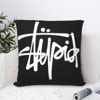 Stupid - Stussy Parody Square Pillowcase Polyester Pillow Cover Velvet Cushion Zip Decorative Comfort Throw Pillow for Home Sofa