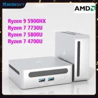 D6 Mini PC NUC AMD Ryzen 9 5900HX R7 7730U Windows 11 DDR4 2xNVMe Desktop Gaming Mini Computer 3x4K HTPC WiFi6 BT5.2 Metal Case
