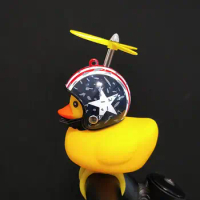 Bicycle Duck Bell with Light Broken Wind Small Yellow Duck MTB Road Bike Motor Helmet Riding Cycling Accessories