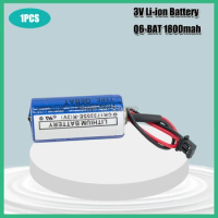 1PCS Q6BAT 3V 1800mAh CR17335 ER2/3A PLC Lithium Batteries With Plug For Mitsubishi CR17335SE-R Industrial Battery Long Lasting