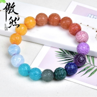 傲然多寶手鏈 彩虹回紋珠切面手串 青金海藍寶南紅天河石黃玉手串