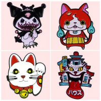 Cartoon Game Yokai Watch Drip Cat Enamel Brooch Pins Badge Lapel Pin Brooches Alloy Metal Fashion Jewelry Accessories