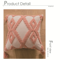 簇絨幾何抱枕套摩洛哥手工立體刺繡靠墊家居沙發靠枕套