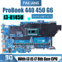 For HP ProBook 440 450 G6 Laptop Motherboard DAX8JMB16E0 L44881-601 L44884-601 L44887-001 i3 i5 i7 8th Gen Notebook Mainboard