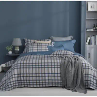 【MONTAGUT 夢特嬌】300織紗天絲棉床包組 雙人 藍貝里斯(兩用被床包組、薄被套床包組)-兩用被床包組